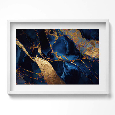 Obraz w ramie Abstrakcja tekstury marmuru i złota