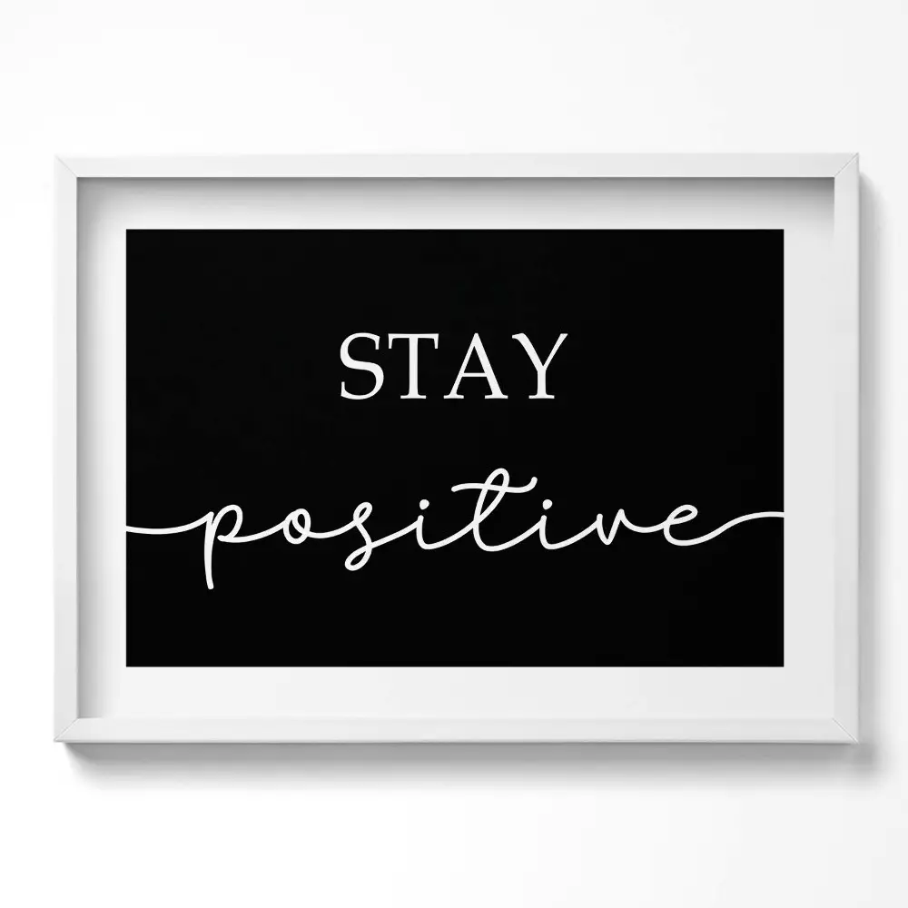 Obraz w ramie Motywacyjny napis "Stay positive"