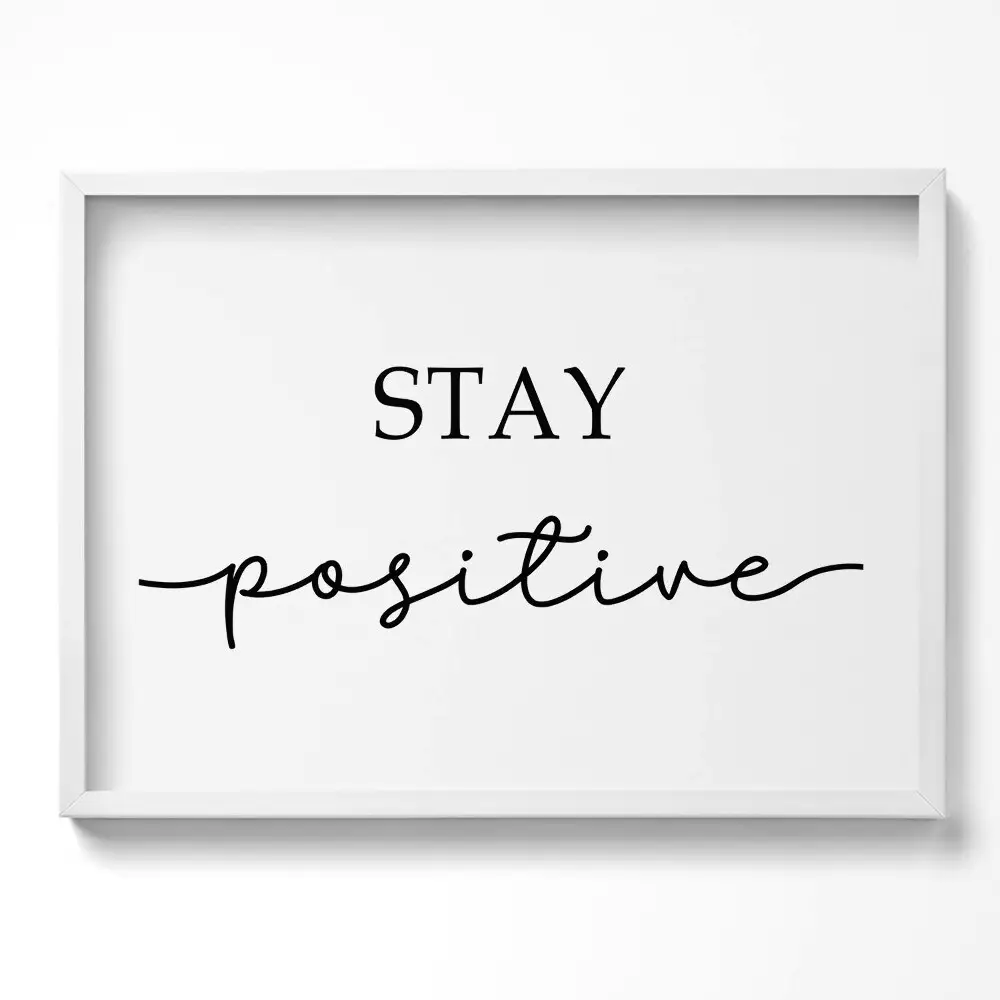 Obraz w ramie Motywacyjny napis "Stay positive"