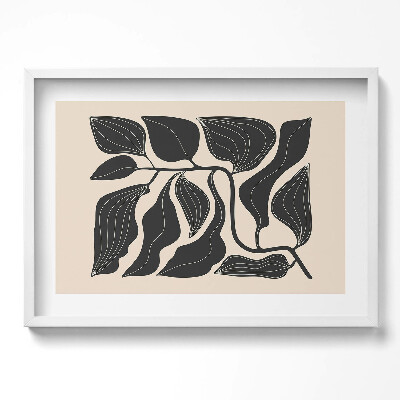 Obraz w ramie Minimalistyczna ilustracja liści rośliny