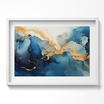 Obraz w ramie Płynna abstrakcja ze złotem