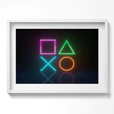 Obraz w ramie Symbole gracza - znaki na padzie konsoli