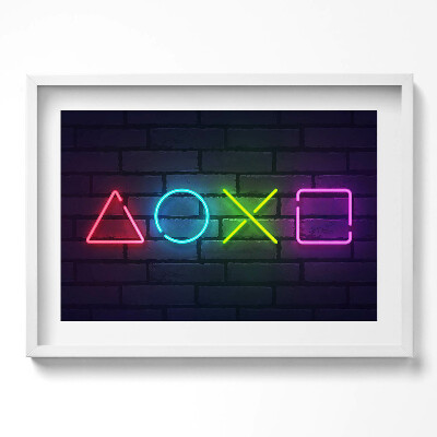 Obraz w ramie Symbole gracza - znaki na padzie konsoli