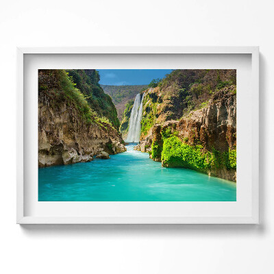 Obraz w ramie Tropikalny wodospad i rzeka