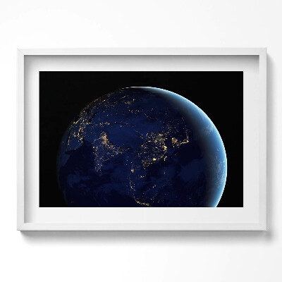 Obraz w ramie Kula ziemska glob w kosmosie