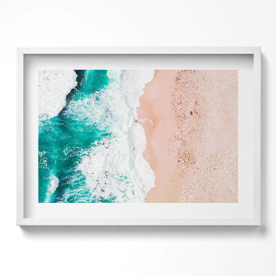 Obraz w ramie Fale morskie na plaży z lotu ptaka