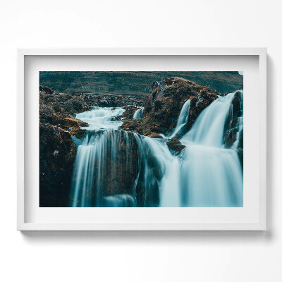 Obraz w ramie Zdjęcie górskiego wodospadu