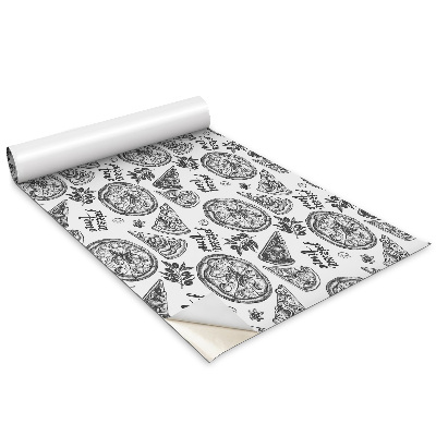 Meblowa okleina Czarno białe motywy pizzy