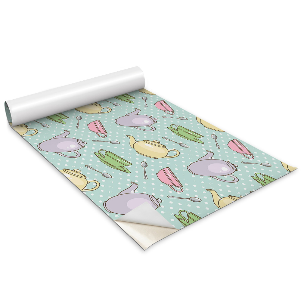 Folia ozdobna Czajnik i kolorowe filiżanki