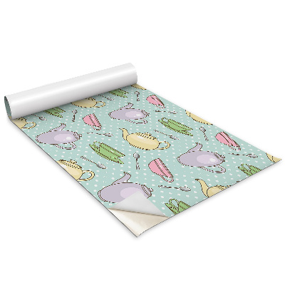 Folia ozdobna Czajnik i kolorowe filiżanki