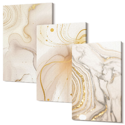 Zestaw obrazów na płótnie tryptyk Subtelne abstrakcyjne wzory rozlanych farb