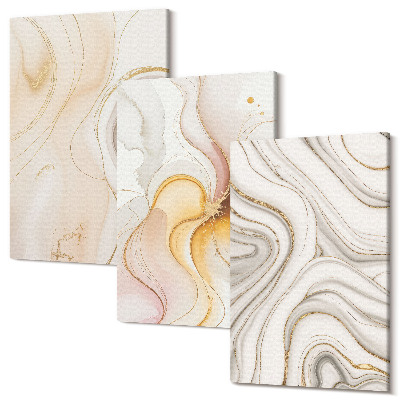 Zestaw obrazów tryptyk na ścianę Abstrakcyjne ciepłe wzory eleganckie motywy