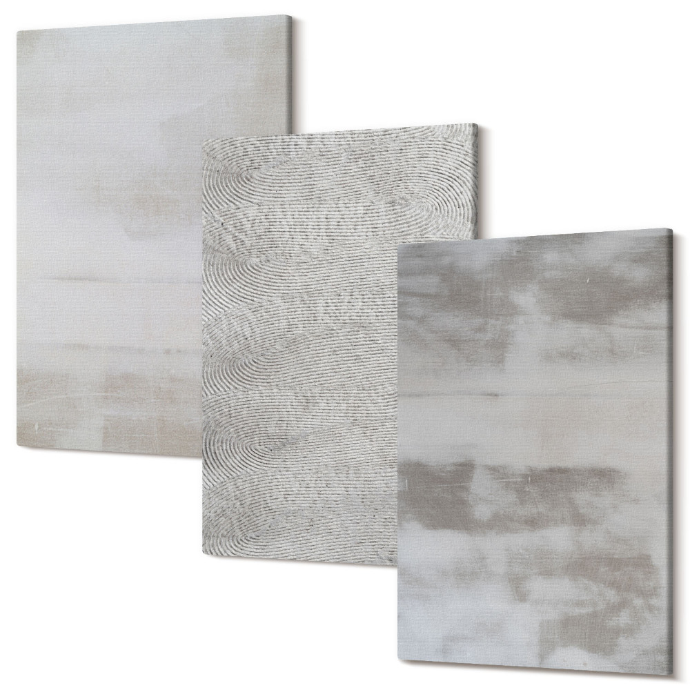 Zestaw obrazów tryptyk na ścianę Nowoczesne struktury tekstury w minimalistycznym stylu