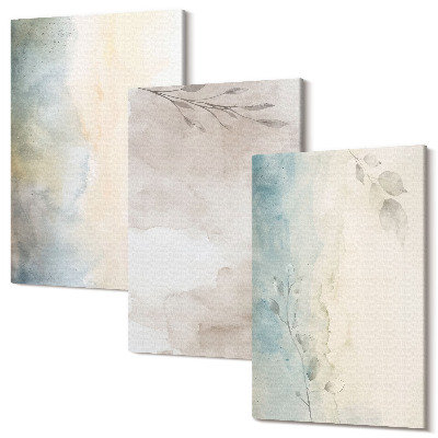 Zestaw obrazów na płótnie tryptyk Delikatne tektury farb akwarelowych