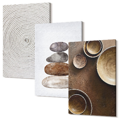 Zestaw obrazów tryptyk na ścianę Tekstury w sztuce nowoczesne wzornictwo