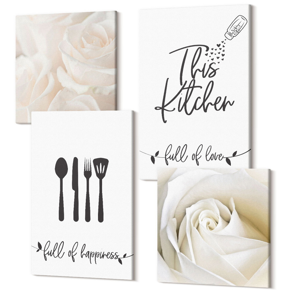 Zestaw obrazów 4 części kwadryptyk Geometryczne wzory postery styl Bauhaus