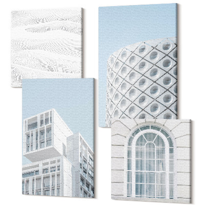 Zestaw obrazów 4 części kwadryptyk Nowoczesna architektura minimalizm i geometria