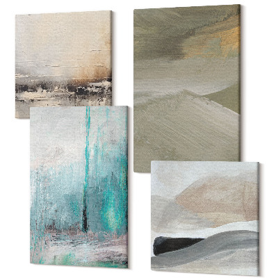 Zestaw obrazów 4 części kwadryptyk Malowana abstrakcja minimalistyczne dekoracje