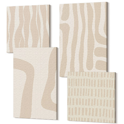Zestaw obrazów 4 części kwadryptyk Abstrakcyjne wzory minimalistyczne kształty styl boho