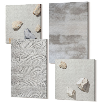 Zestaw obrazów 4 części kwadryptyk Nowoczesne struktury tekstury w minimalistycznym stylu