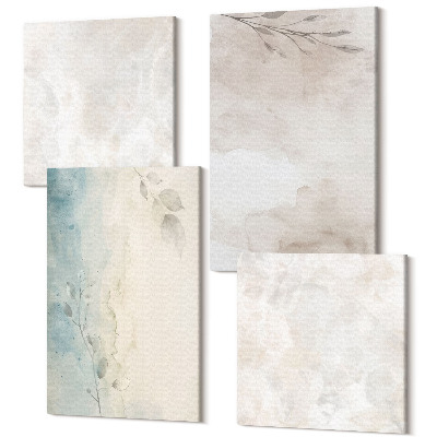 Zestaw obrazów na płótnie kwadryptyk Subtelne akwarelowe tekstura malarska
