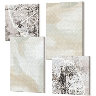 Zestaw obrazów 4 części kwadryptyk Malarska tekstura ślady farby minimalizm