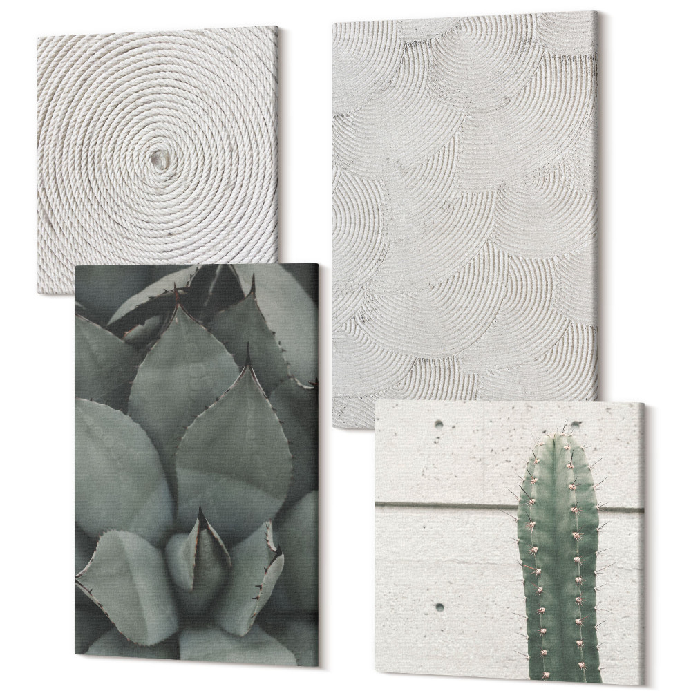 Zestaw obrazów 4 części kwadryptyk Letnie tekstury zbliżenia w tropikalnym klimacie