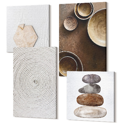 Zestaw obrazów 4 części kwadryptyk Tekstury w sztuce nowoczesne wzornictwo