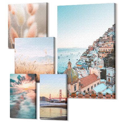 Zestaw obrazów pentaptyk na ścianę Krajobrazy nadmorskie i naturalne piękno przyrody