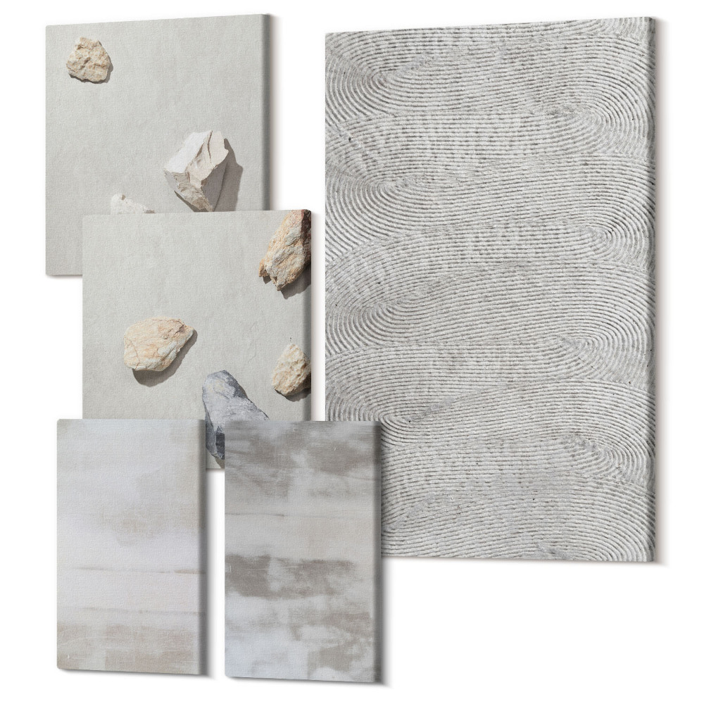 Zestaw obrazów 5 części pentaptyk Nowoczesne struktury tekstury w minimalistycznym stylu