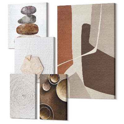 Zestaw obrazów 5 części pentaptyk Tekstury w sztuce nowoczesne wzornictwo