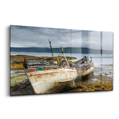 Obraz na szkle Zatoka Salen bay łodzie