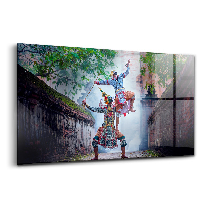 Fotoobraz na ścianę szklany Tajlandia taniec w maskach