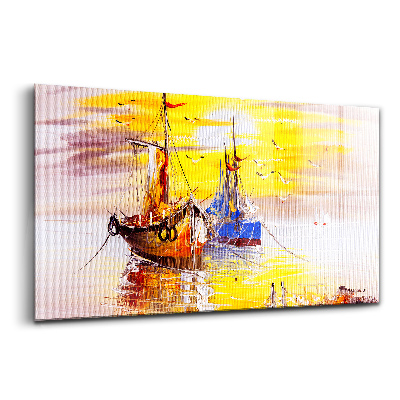 Foto-obraz szkło hartowane Malowane łodzie