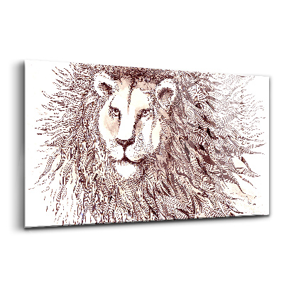 Obraz na szkle Artystyczny rysunek lwa
