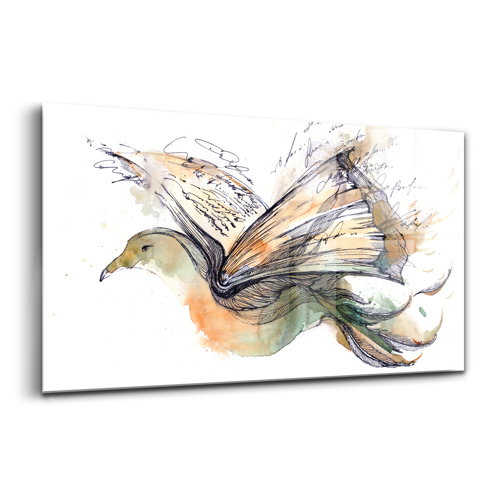 Obraz na szkle Ptak książka