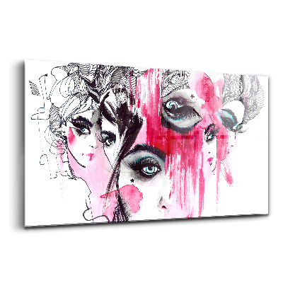 Obraz na szkle Wiele twarzy abstrakcja