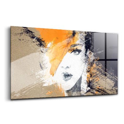 Obraz na szkle Portret kobiety abstrakcja