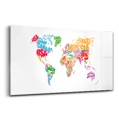 Obraz szklany Mapa świata