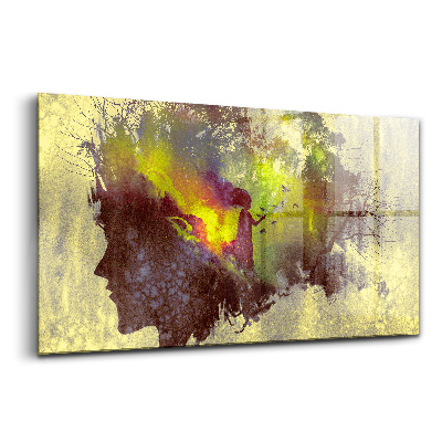 Obraz szklany Kobieta w lesie