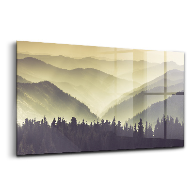 Obraz szklany Mgliste górskie zbocza