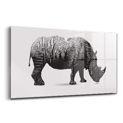 Obraz szklany Nosorożca line art