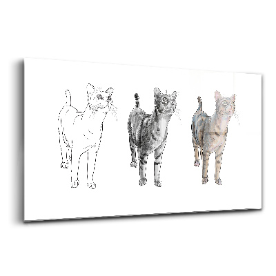 Obraz szklany Ilustracja uroczego ciekawego kot