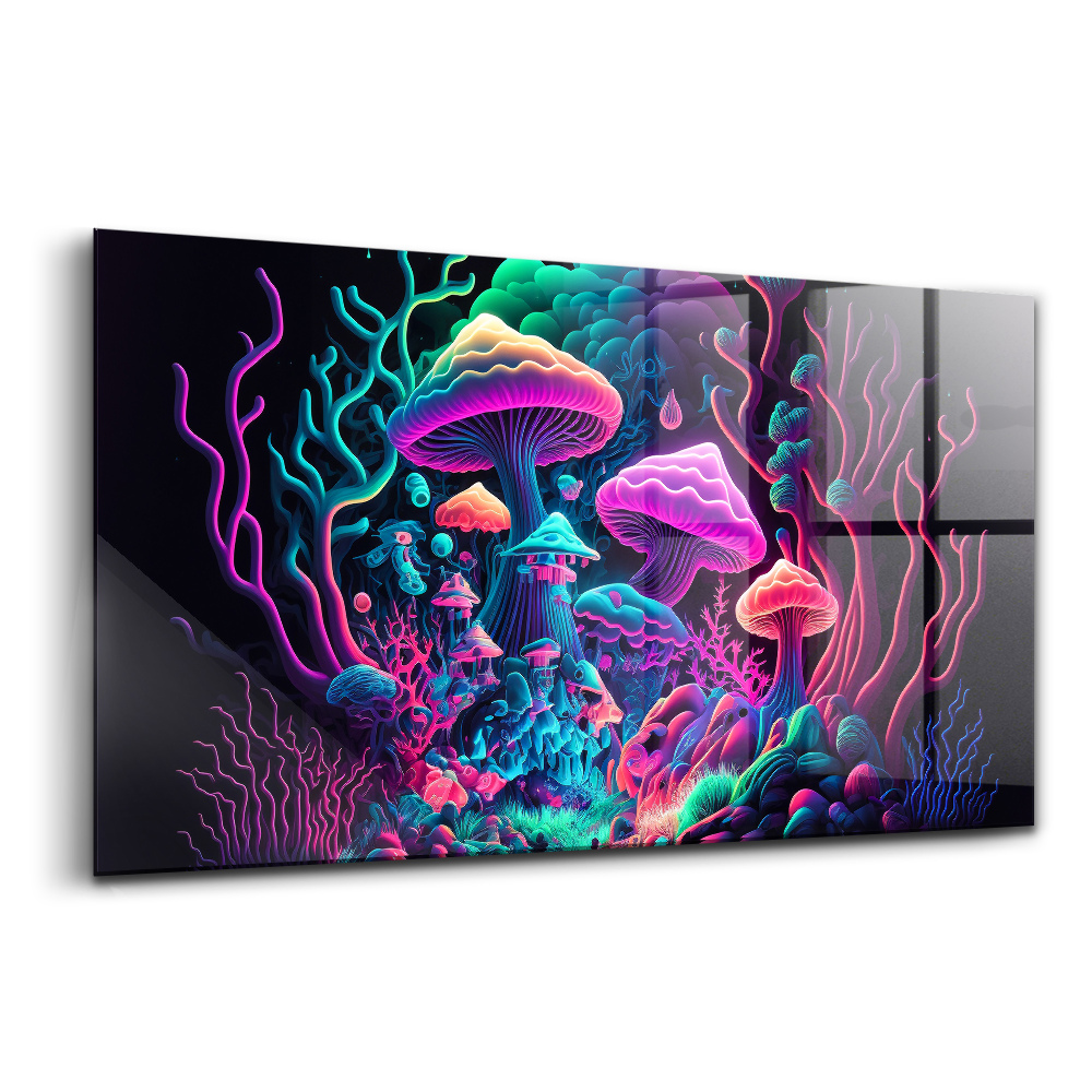 Obraz na szkle Neonowe grzyby