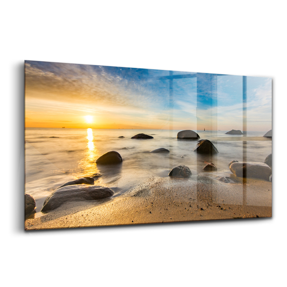 Obraz na szkle Wschód słońca morze bałtyckie