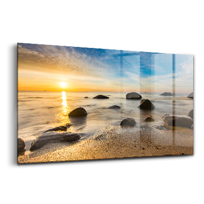 Obraz na szkle Wschód słońca morze bałtyckie