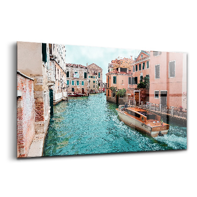 Obraz na szkle Łódź motorowa na rzece