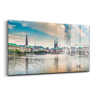 Obraz szklany Binnenalster w hamburgu