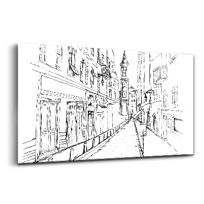 Obraz szklany Rysunek miasta prowansja