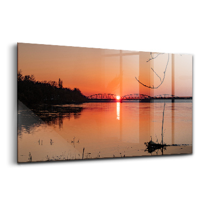 Obraz szklany Jezioro o zachodzie słońca